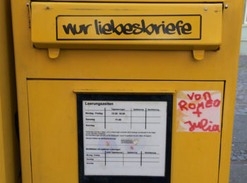 Mailbox in Wiesbaden, Germany with a sticker saying only for love letters